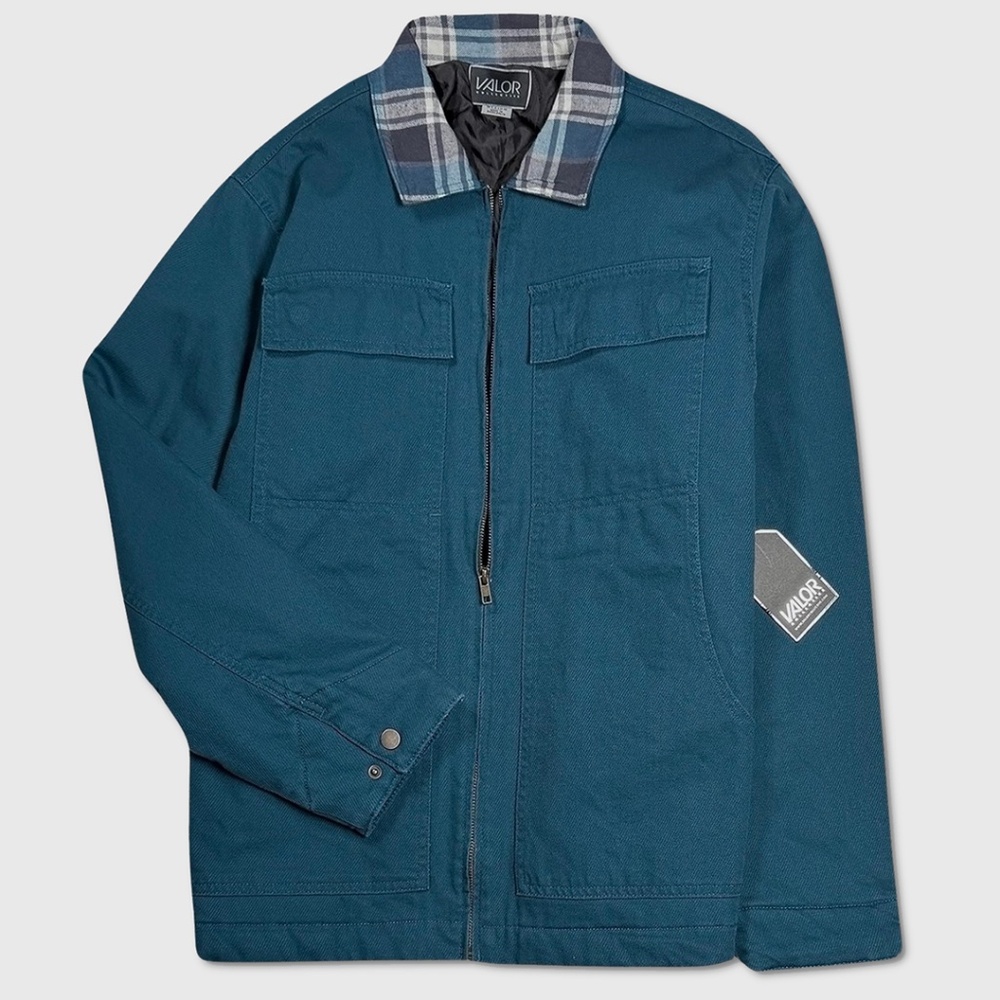 VALOR Calvary Twill & Flannel‎ Jacket - NWT Mens Medium Lime Mint - #46108-DSK1